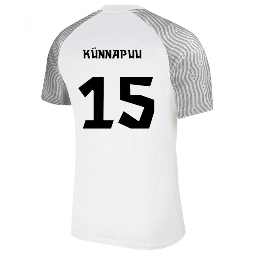 ילדים אסטוניה Oskar Künnapuu #15 לבן אפור הרחק ג'רזי 26-28 חולצה קצרה