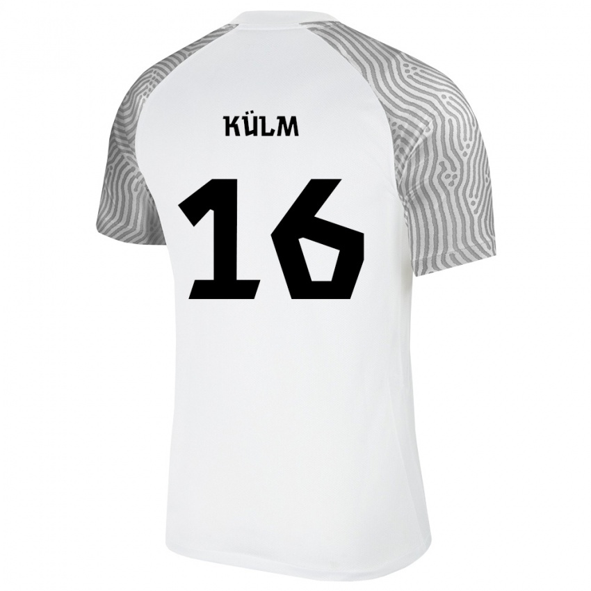 ילדים אסטוניה Romet Külm #16 לבן אפור הרחק ג'רזי 26-28 חולצה קצרה