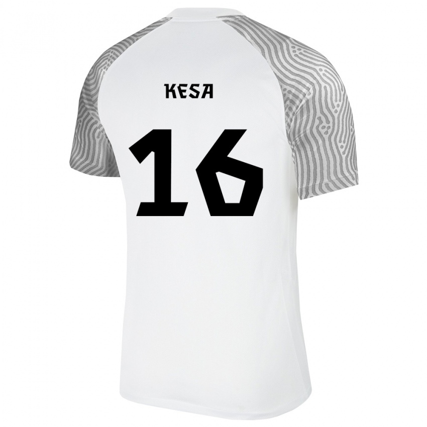 ילדים אסטוניה Markus Kesa #16 לבן אפור הרחק ג'רזי 26-28 חולצה קצרה