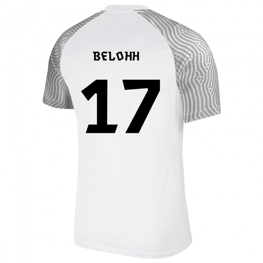 ילדים אסטוניה Kirill Belohh #17 לבן אפור הרחק ג'רזי 26-28 חולצה קצרה
