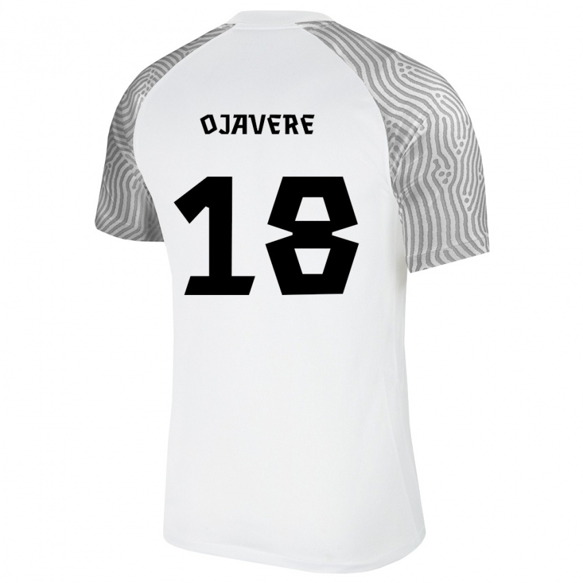 ילדים אסטוניה Paul Ojavere #18 לבן אפור הרחק ג'רזי 26-28 חולצה קצרה
