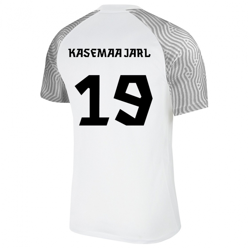 ילדים אסטוניה Markus Kasemaa Jarl #19 לבן אפור הרחק ג'רזי 26-28 חולצה קצרה