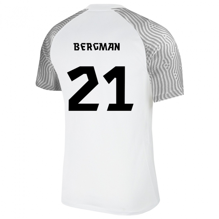 ילדים אסטוניה Alexander Bergman #21 לבן אפור הרחק ג'רזי 26-28 חולצה קצרה