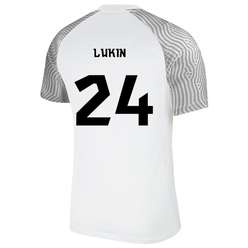 ילדים אסטוניה Roman Lukin #24 לבן אפור הרחק ג'רזי 26-28 חולצה קצרה