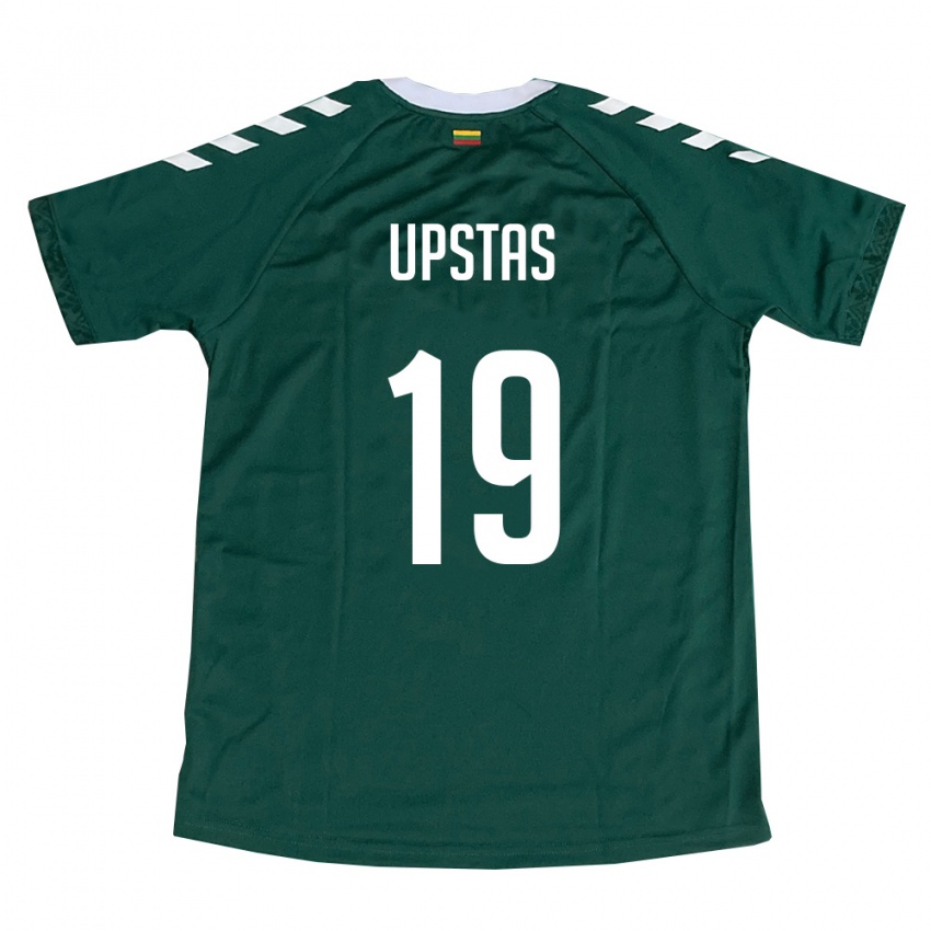 ילדים ליטא Klaudijus Upstas #19 ירוק כהה לבן הרחק ג'רזי 26-28 חולצה קצרה