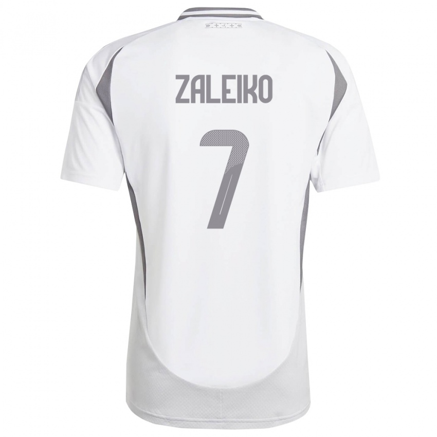 ילדים לטביה Glebs Zaleiko #7 לבן אפור כהה הרחק ג'רזי 26-28 חולצה קצרה