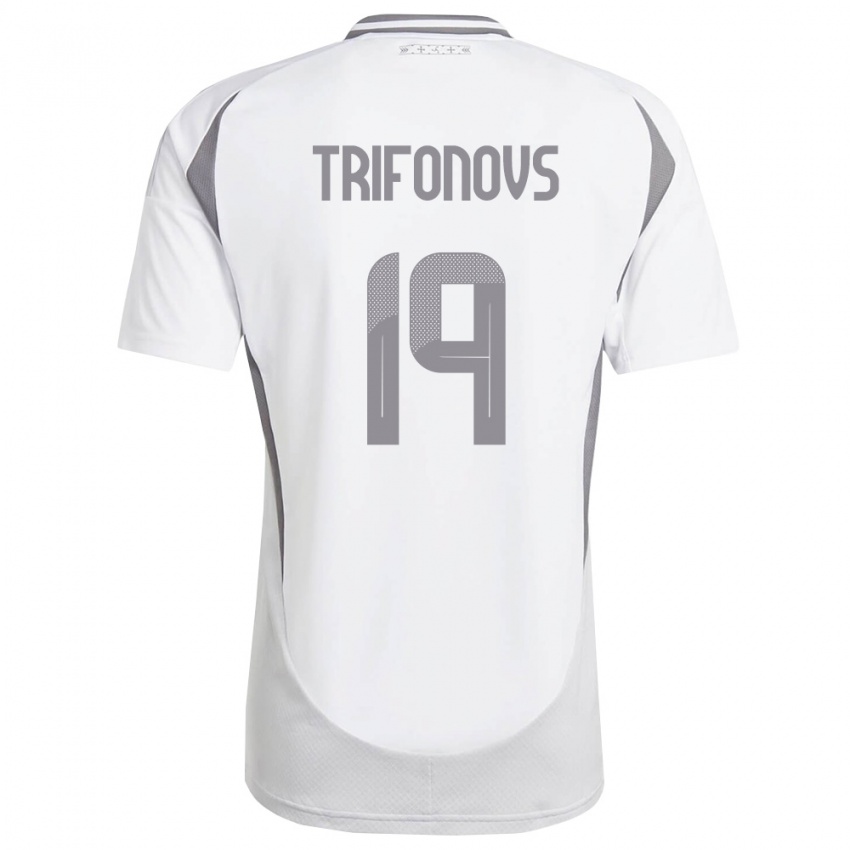 ילדים לטביה Ratmirs Trifonovs #19 לבן אפור כהה הרחק ג'רזי 26-28 חולצה קצרה