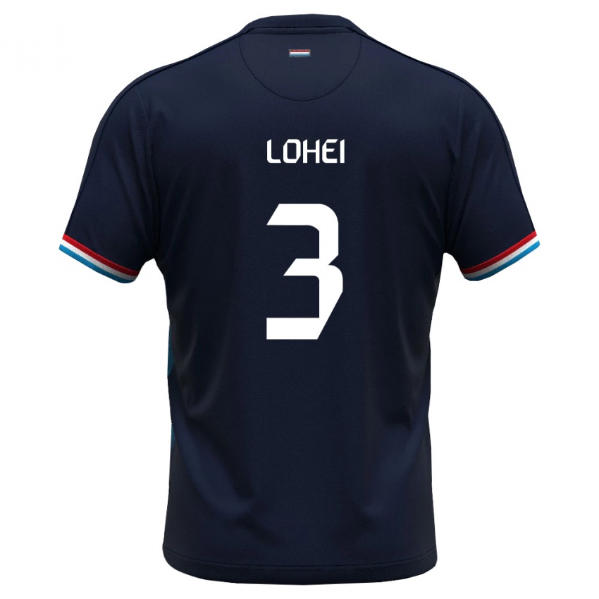 ילדים לוקסמבורג Fabio Lohei #3 כחול מלכותי אדום הרחק ג'רזי 26-28 חולצה קצרה