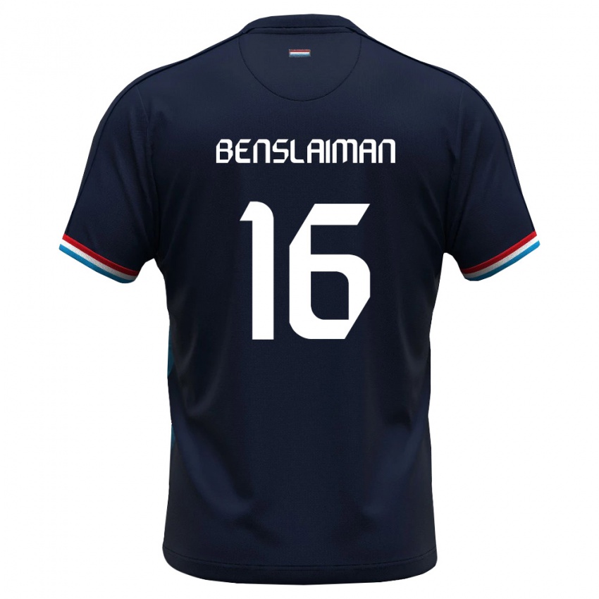 ילדים לוקסמבורג Mohamed Benslaiman #16 כחול מלכותי אדום הרחק ג'רזי 26-28 חולצה קצרה