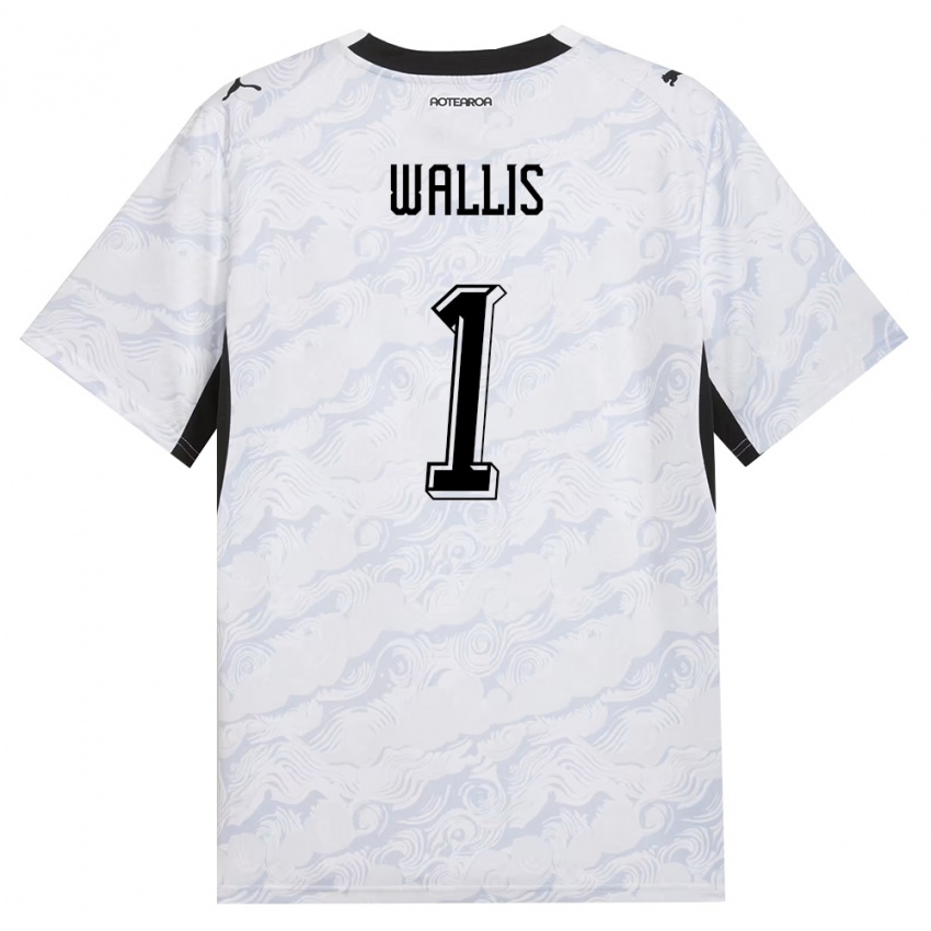ילדים ניו-זילנד Joe Wallis #1 שחור לבן הרחק ג'רזי 26-28 חולצה קצרה