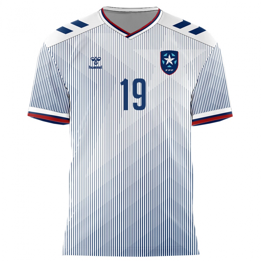 ילדים פוארטו ריקו Derick Díaz #19 כחול מלכותי לבן הרחק ג'רזי 26-28 חולצה קצרה