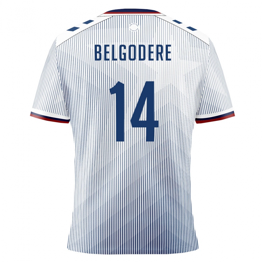 ילדים פוארטו ריקו Matthew Belgodere #14 כחול מלכותי לבן הרחק ג'רזי 26-28 חולצה קצרה