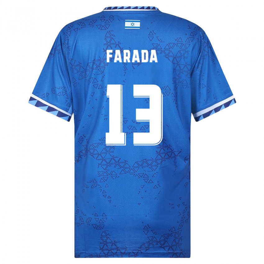 ילדים ישראל Ayano Farada #13 כחול לבן הרחק ג'רזי 26-28 חולצה קצרה