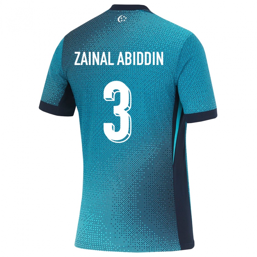 ילדים סינגפור Zharfan Zainal Abiddin #3 טורקיז כהה שחור הרחק ג'רזי 26-28 חולצה קצרה