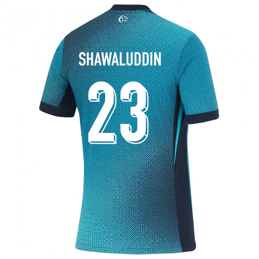 ילדים סינגפור Naqeeb Shawaluddin #23 טורקיז כהה שחור הרחק ג'רזי 26-28 חולצה קצרה