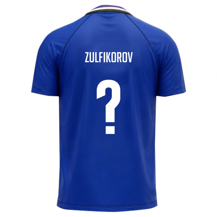 גברים אוזבקיסטן Khojiakbar Zulfikorov #0 כחול מלכותי לבן ג'רזי ביתית 26-28 חולצה קצרה