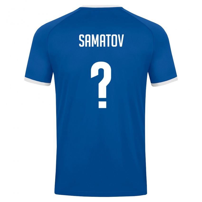 גברים אוזבקיסטן Bekhruz Samatov #0 כחול מלכותי לבן ג'רזי ביתית 26-28 חולצה קצרה