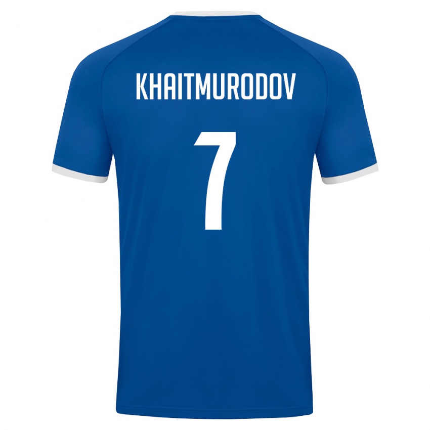 גברים אוזבקיסטן Farrukh Khaitmurodov #7 כחול מלכותי לבן ג'רזי ביתית 26-28 חולצה קצרה