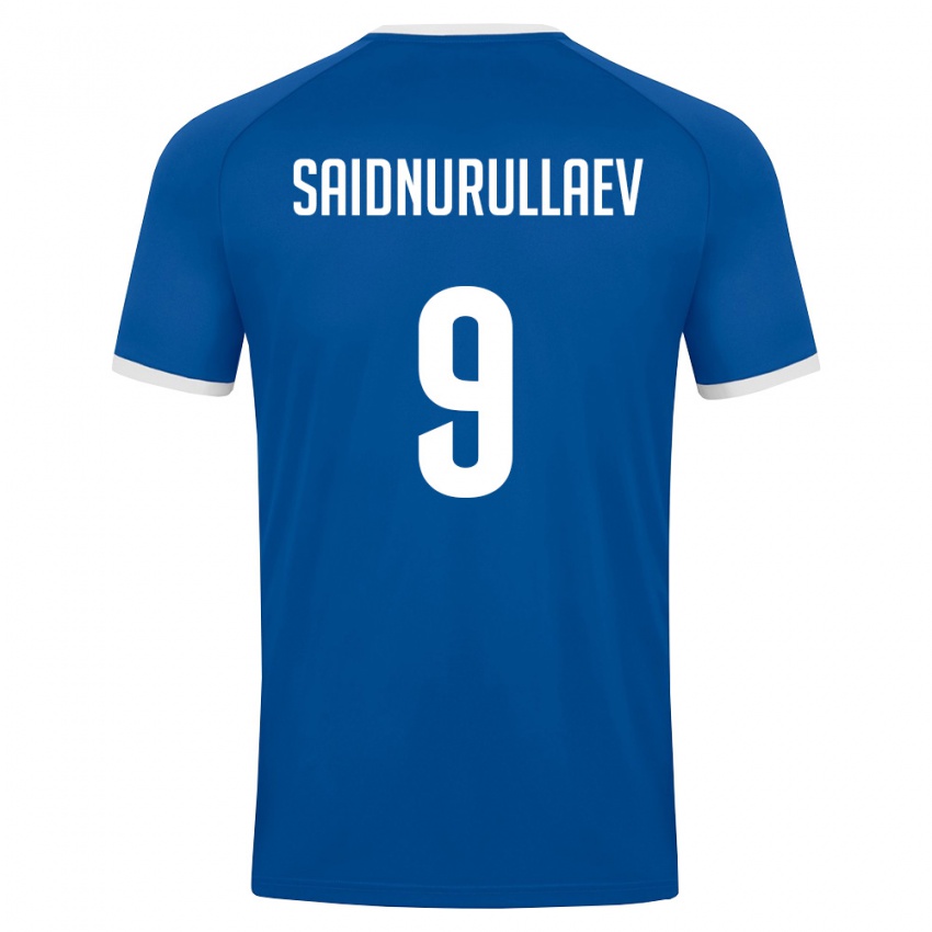 גברים אוזבקיסטן Saidumarkhon Saidnurullaev #9 כחול מלכותי לבן ג'רזי ביתית 26-28 חולצה קצרה