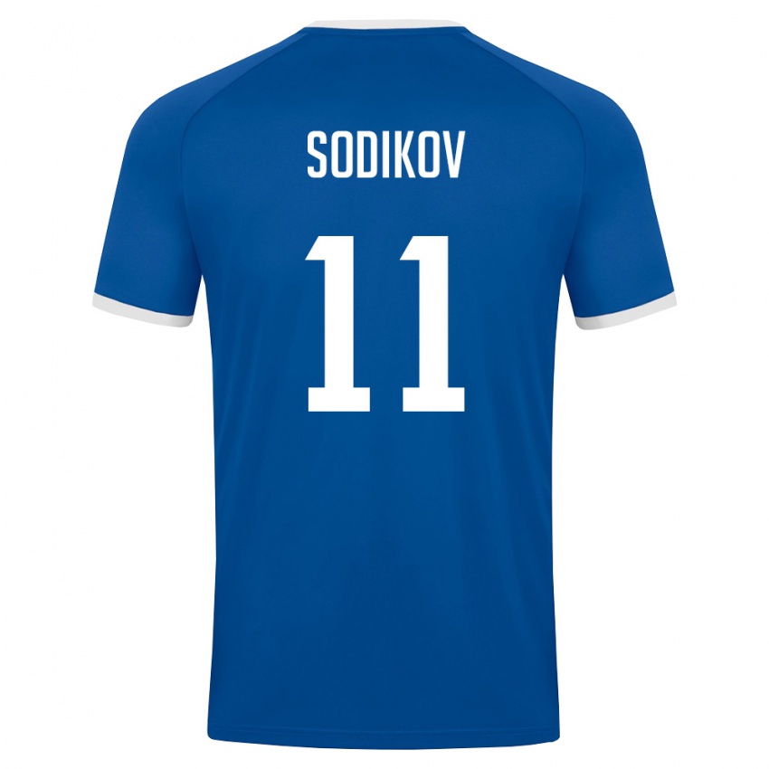 גברים אוזבקיסטן Sayfiddin Sodikov #11 כחול מלכותי לבן ג'רזי ביתית 26-28 חולצה קצרה