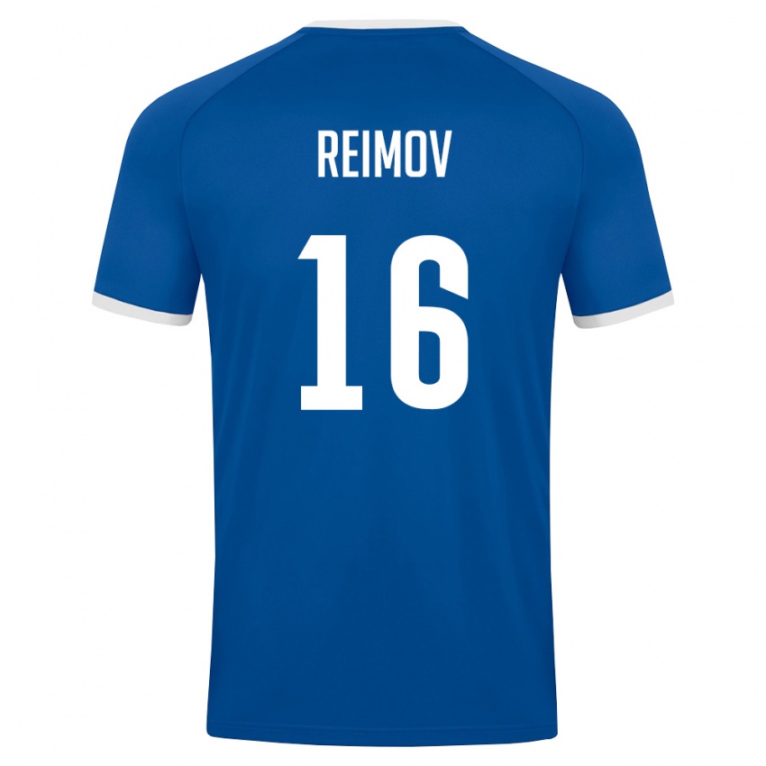 גברים אוזבקיסטן Mukhammedali Reimov #16 כחול מלכותי לבן ג'רזי ביתית 26-28 חולצה קצרה