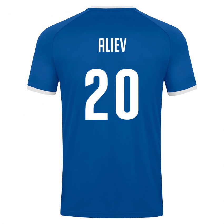 גברים אוזבקיסטן Rustam Aliev #20 כחול מלכותי לבן ג'רזי ביתית 26-28 חולצה קצרה