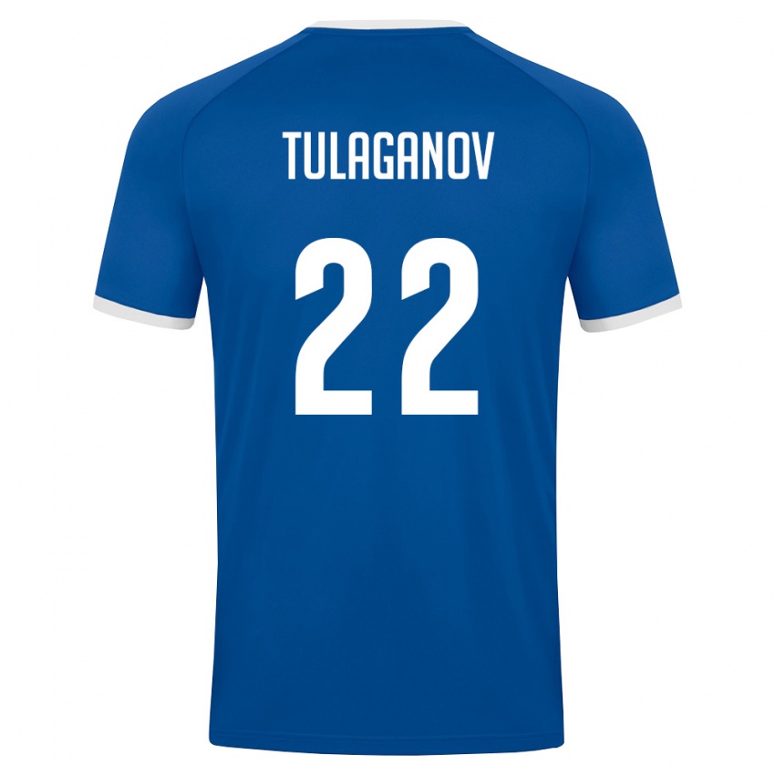 גברים אוזבקיסטן Davron Tulaganov #22 כחול מלכותי לבן ג'רזי ביתית 26-28 חולצה קצרה