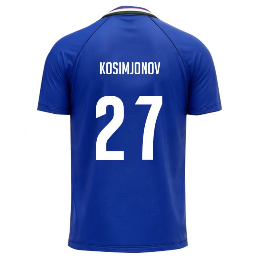 גברים אוזבקיסטן Asadbek Kosimjonov #27 כחול מלכותי לבן ג'רזי ביתית 26-28 חולצה קצרה