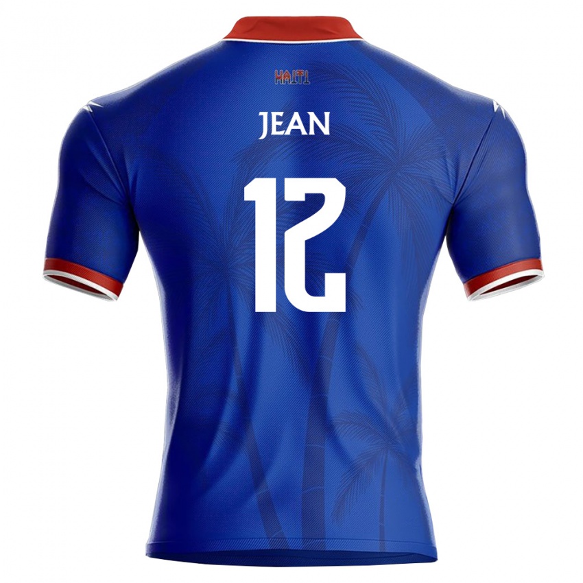 גברים האיטי Guivenson Jean #12 כחול אדום לבן ג'רזי ביתית 26-28 חולצה קצרה