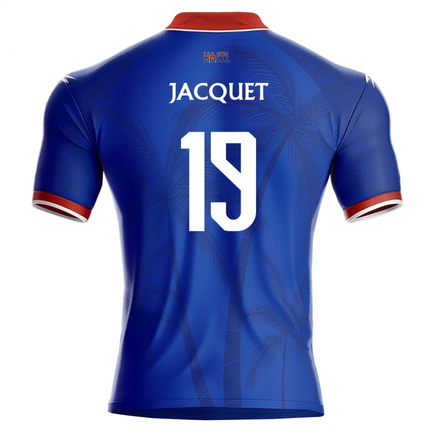 גברים האיטי Da-Benz Jacquet #19 כחול אדום לבן ג'רזי ביתית 26-28 חולצה קצרה