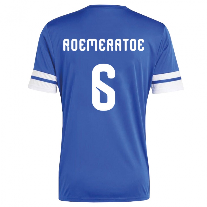 גברים קוראסאו Godfried Roemeratoe #6 כהה לבן ג'רזי ביתית 26-28 חולצה קצרה