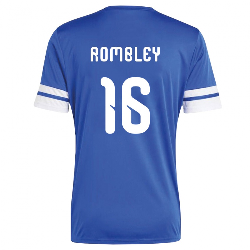 גברים קוראסאו Shermayn Rombley #16 כהה לבן ג'רזי ביתית 26-28 חולצה קצרה