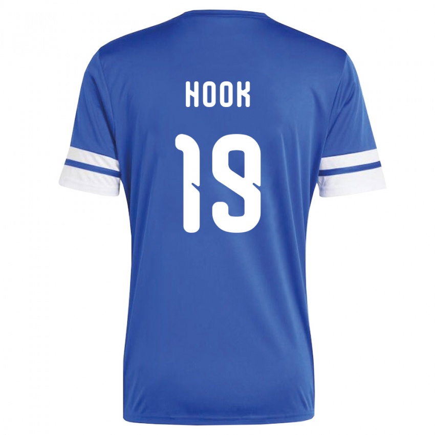 גברים קוראסאו Patrick Hook #19 כהה לבן ג'רזי ביתית 26-28 חולצה קצרה