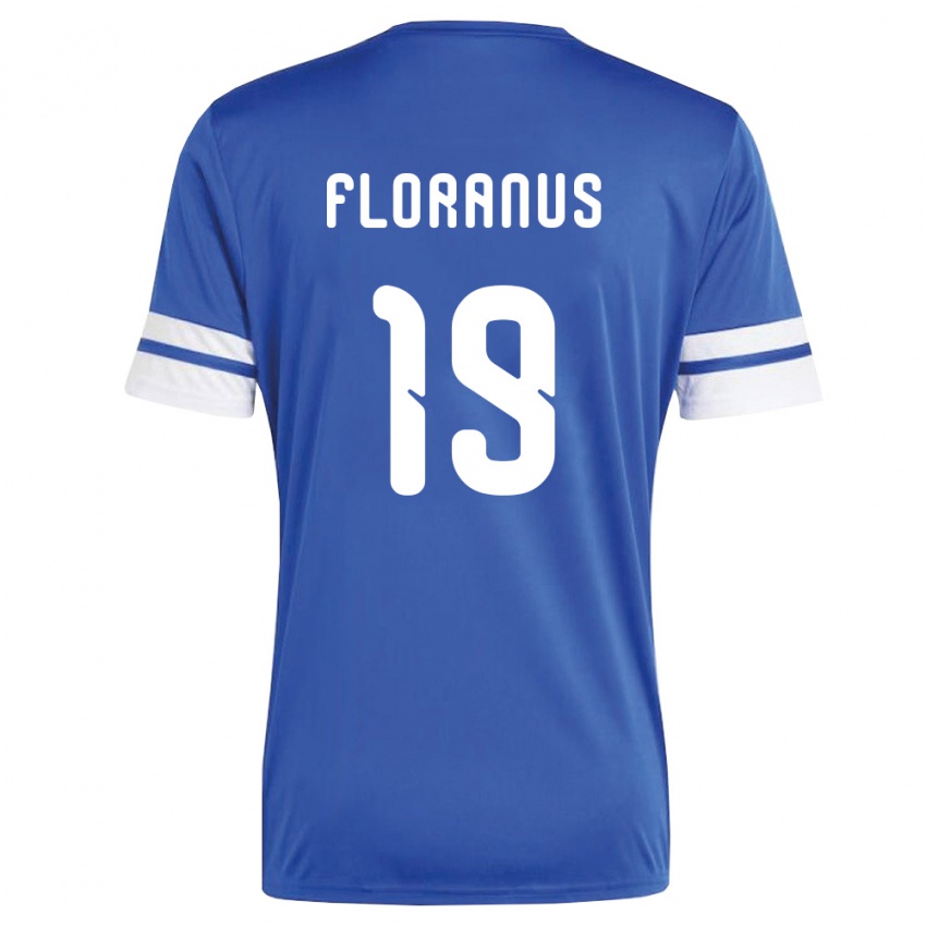 גברים קוראסאו Juninho Floranus #19 כהה לבן ג'רזי ביתית 26-28 חולצה קצרה