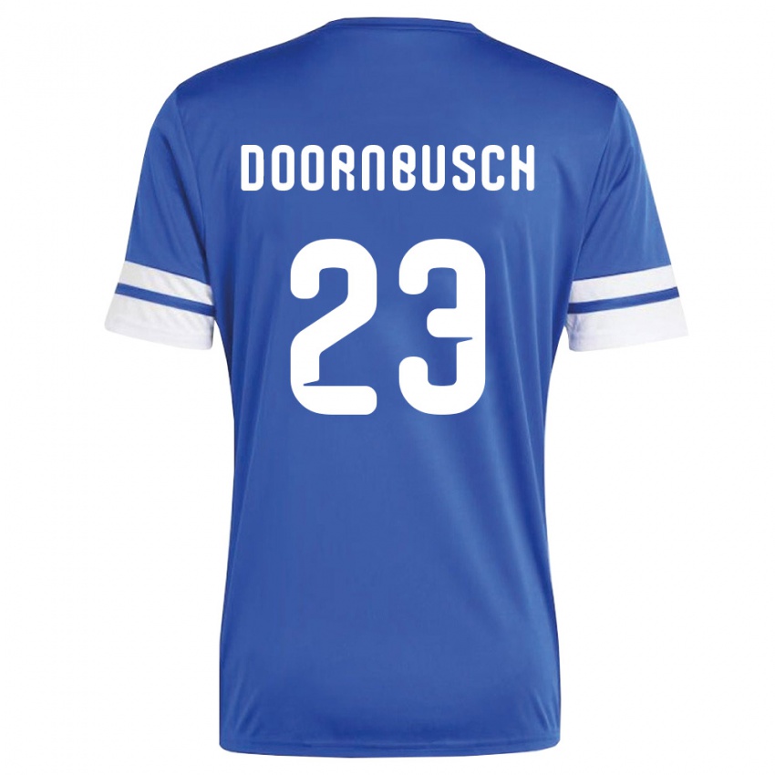 גברים קוראסאו טרבור דורנבוש #23 כהה לבן ג'רזי ביתית 26-28 חולצה קצרה