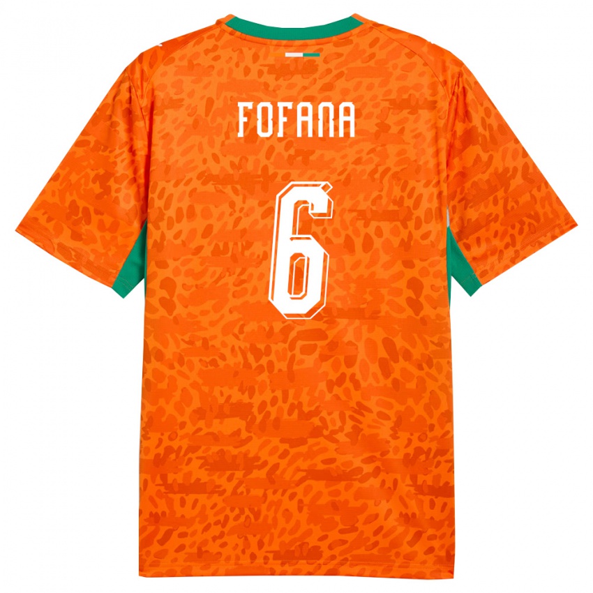 גברים חוף השנהב סקו פופאנה #6 כתום ירוק לבן ג'רזי ביתית 26-28 חולצה קצרה