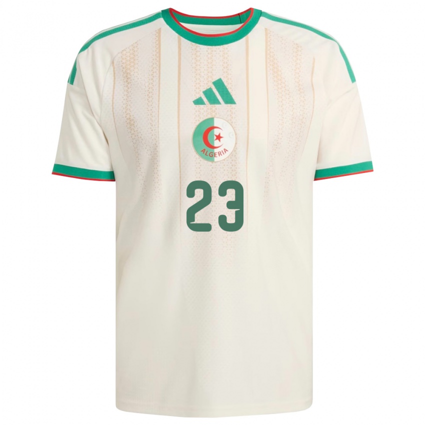 גברים אלג'יריה לוקה זידאן #23 שמנת ירוק אדום ג'רזי ביתית 26-28 חולצה קצרה