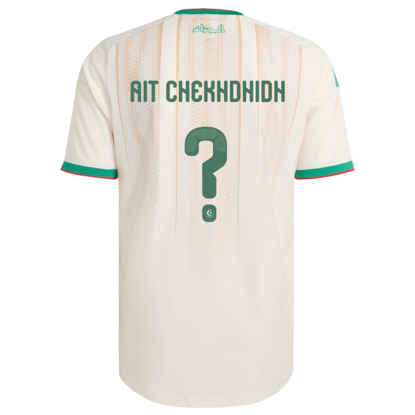 גברים אלג'יריה Aissa Ait Chekhdhidh #0 שמנת ירוק אדום ג'רזי ביתית 26-28 חולצה קצרה