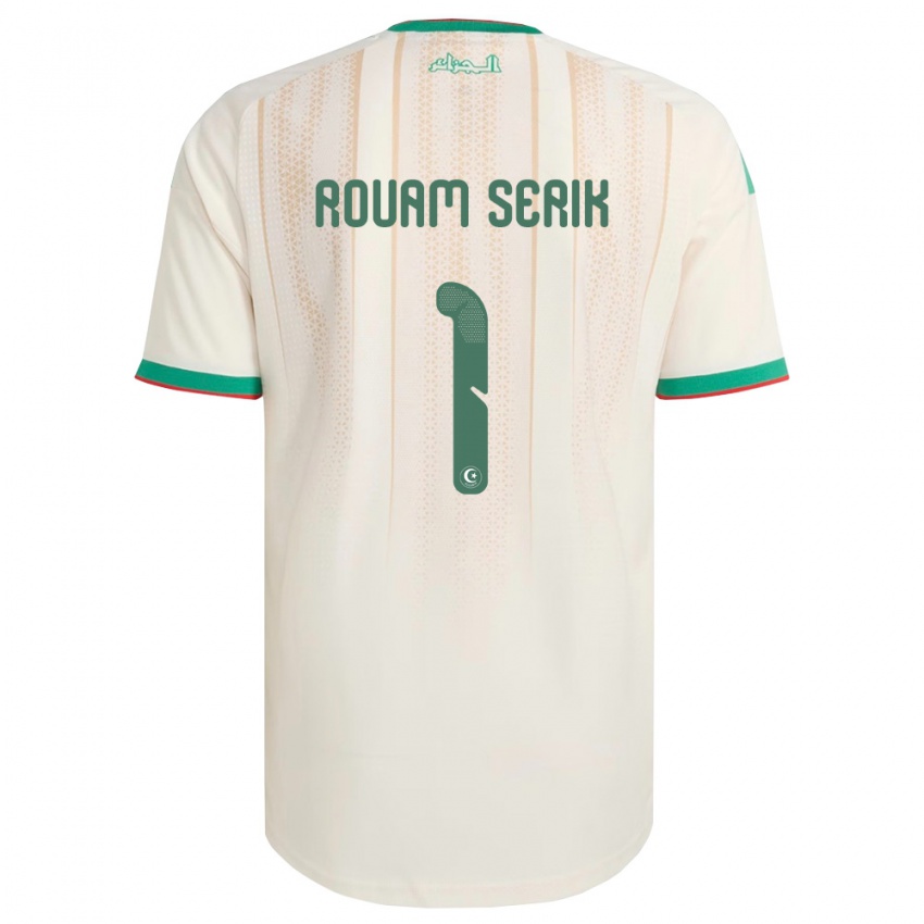 גברים אלג'יריה Lahouari Rouam Serik #1 שמנת ירוק אדום ג'רזי ביתית 26-28 חולצה קצרה