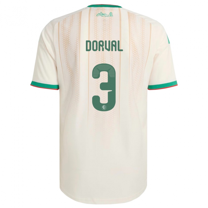 גברים אלג'יריה מהדי דורבל #3 שמנת ירוק אדום ג'רזי ביתית 26-28 חולצה קצרה