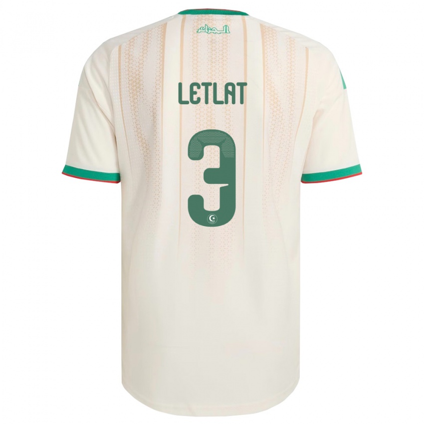 גברים אלג'יריה Adam Letlat #3 שמנת ירוק אדום ג'רזי ביתית 26-28 חולצה קצרה