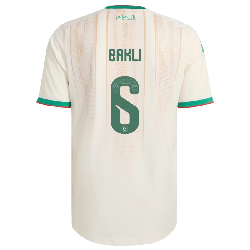 גברים אלג'יריה Abdeselam Bakli #6 שמנת ירוק אדום ג'רזי ביתית 26-28 חולצה קצרה