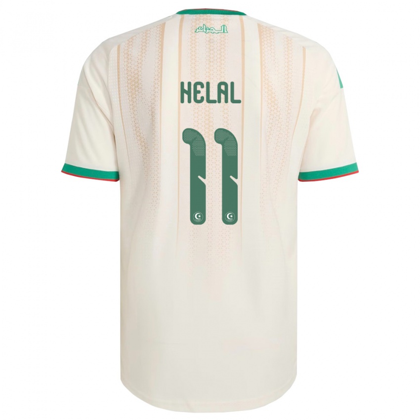 גברים אלג'יריה Mounir Helal #11 שמנת ירוק אדום ג'רזי ביתית 26-28 חולצה קצרה