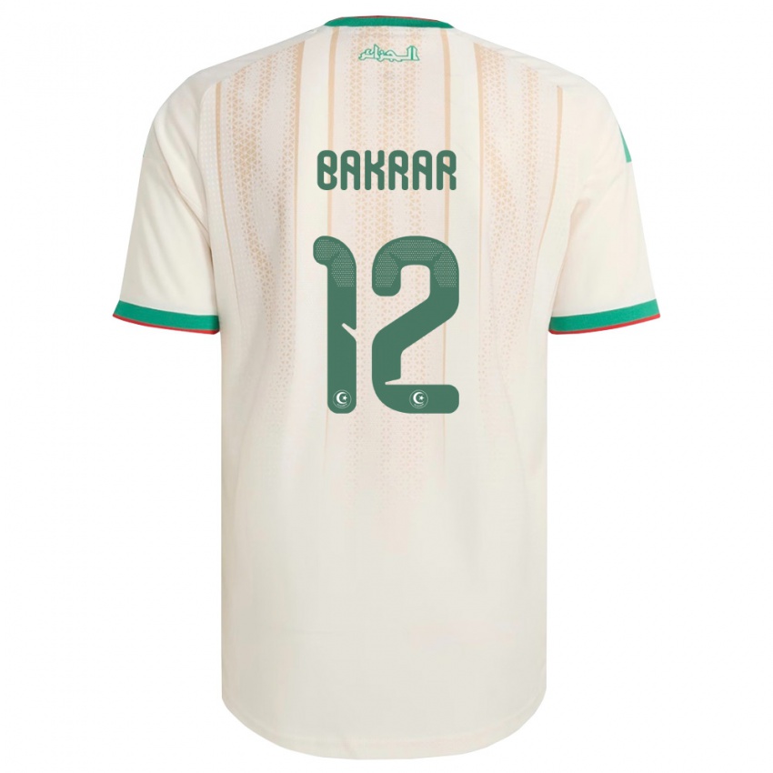 גברים אלג'יריה מונסף בכאר #12 שמנת ירוק אדום ג'רזי ביתית 26-28 חולצה קצרה