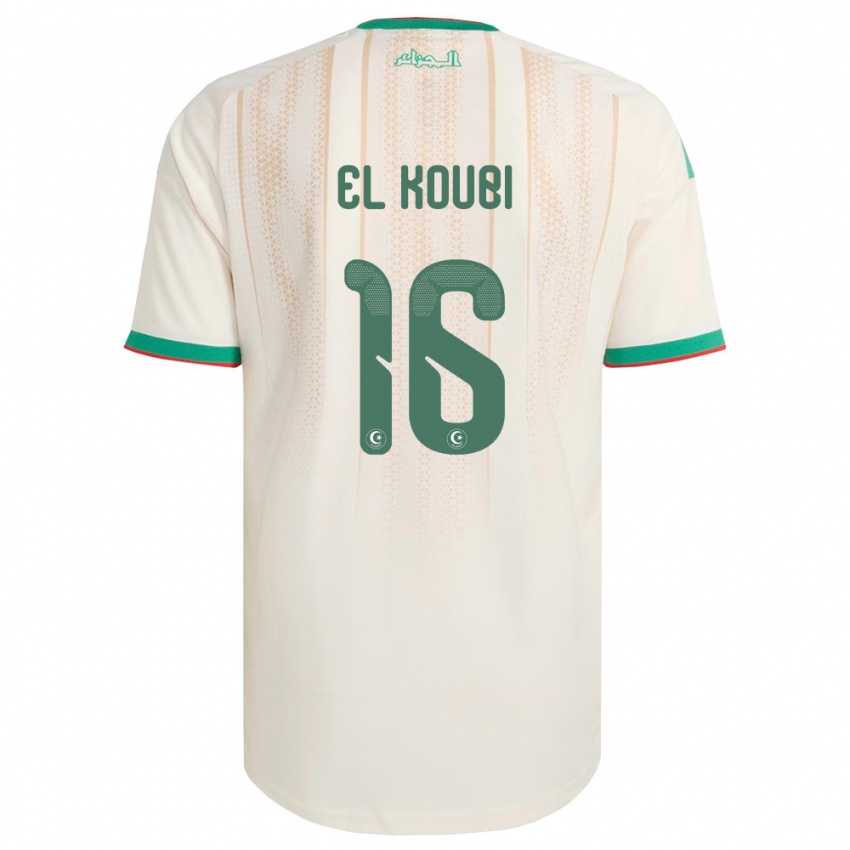 גברים אלג'יריה מוחמד המוש #16 שמנת ירוק אדום ג'רזי ביתית 26-28 חולצה קצרה