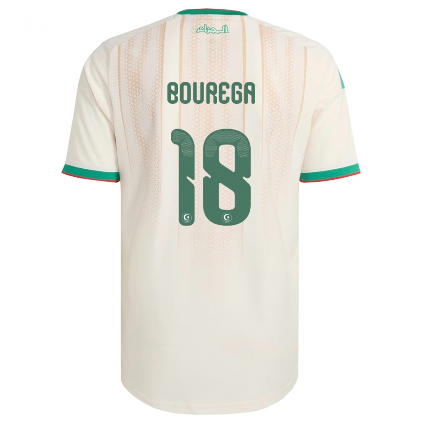 גברים אלג'יריה Ilyas Bourega #18 שמנת ירוק אדום ג'רזי ביתית 26-28 חולצה קצרה