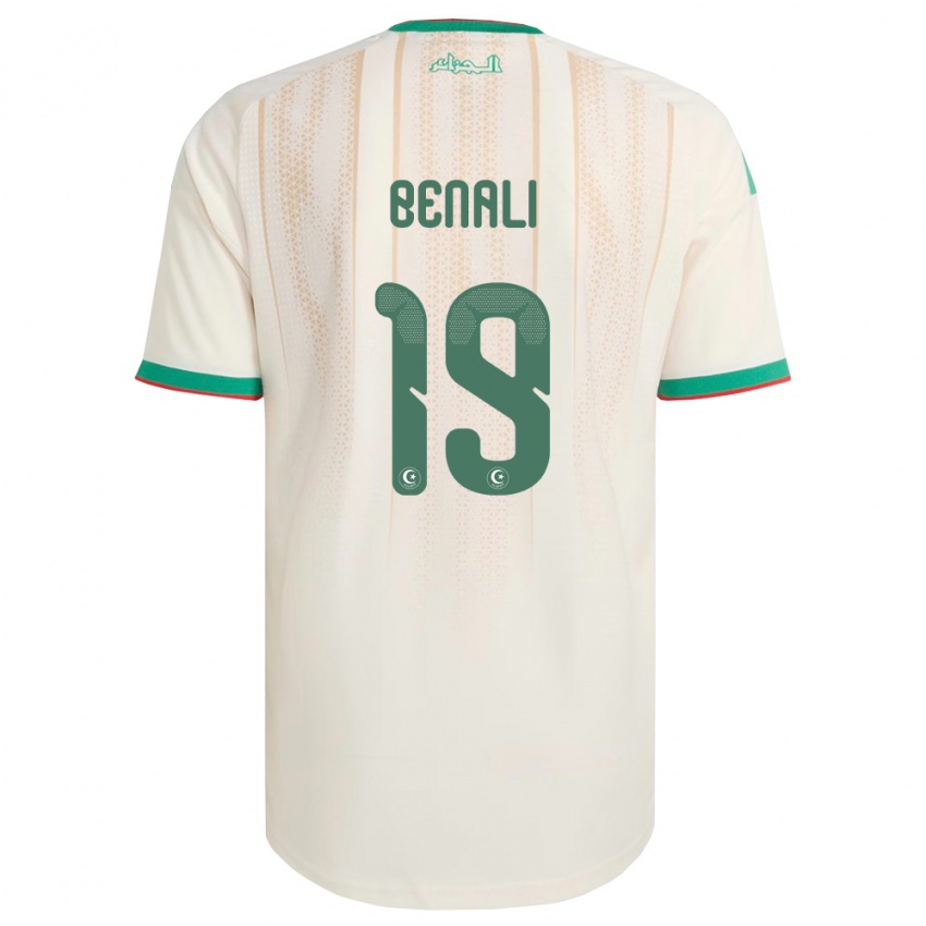 גברים אלג'יריה Adam Benali #19 שמנת ירוק אדום ג'רזי ביתית 26-28 חולצה קצרה