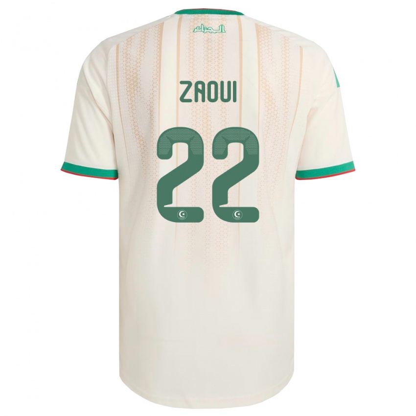 גברים אלג'יריה Abderrahmane Zaoui #22 שמנת ירוק אדום ג'רזי ביתית 26-28 חולצה קצרה