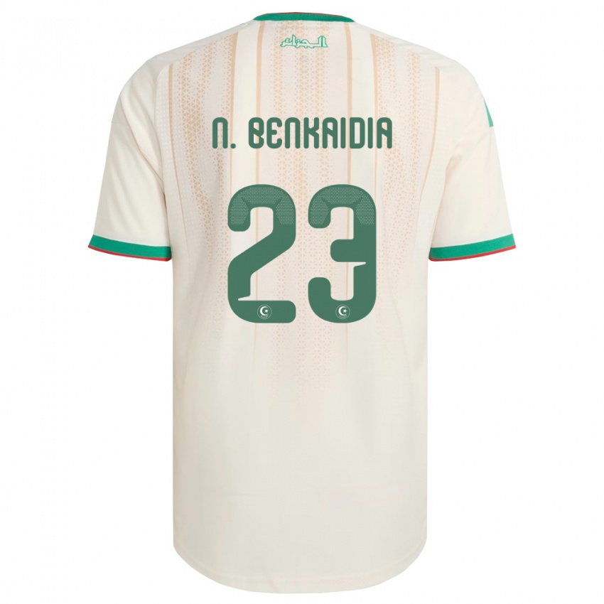 גברים אלג'יריה Nazim Mohamed Salah Benkaidia #23 שמנת ירוק אדום ג'רזי ביתית 26-28 חולצה קצרה