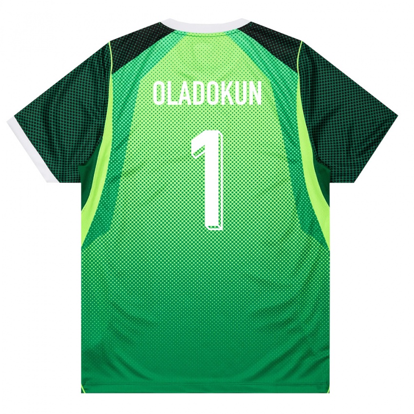גברים ניגריה Tomiwa Oladokun #1 ירוק לבן ג'רזי ביתית 26-28 חולצה קצרה